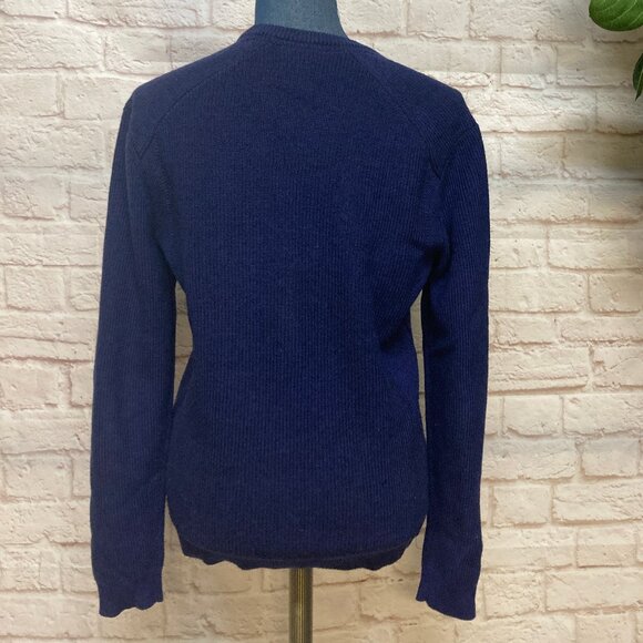 Men's Ted Baker Dark Blue Crew Neck Sweater, Size 3 - Picture 2 of 5